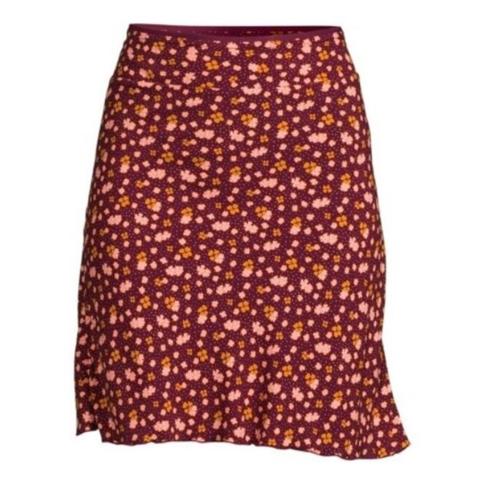 Free People IRL Floral Print Mini Slip Skirt in Plum Combo Size 4